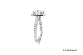14K White Gold Diamond with Halo Princess Cut Engagement Ring (1.00 ct)